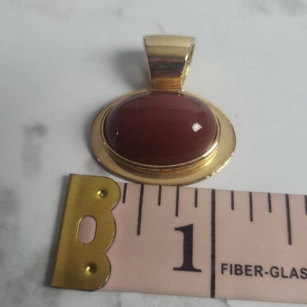 Roman Oval Vintage Roman Jewelry Faux Carnelian Pendant - Picture 7 of 7